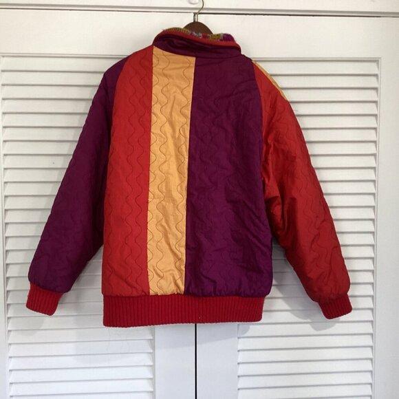 Vintage Jennifer Chase Shawn Neck size L 80s 90s Sweater Jacket Reversible Boho - Picture 4 of 13